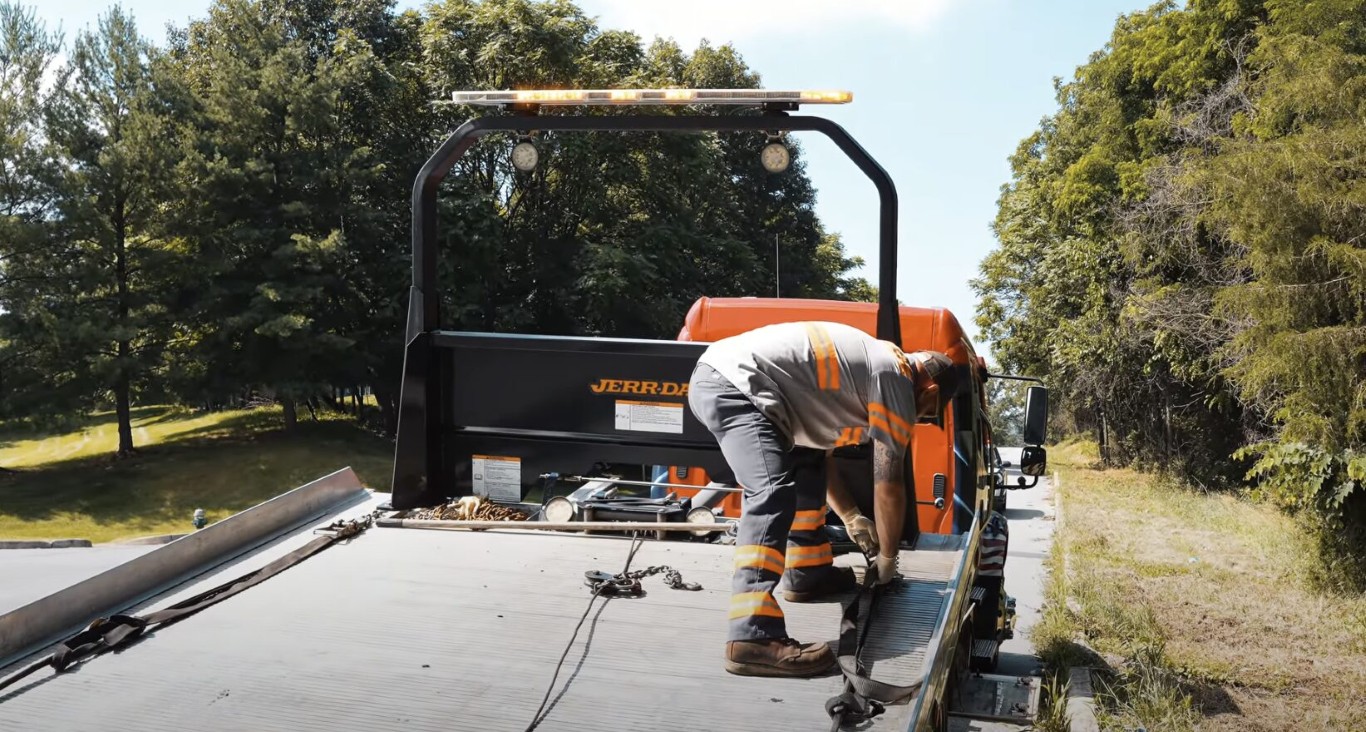 Professional tow truck service providing flatbed towing in Poway, CA